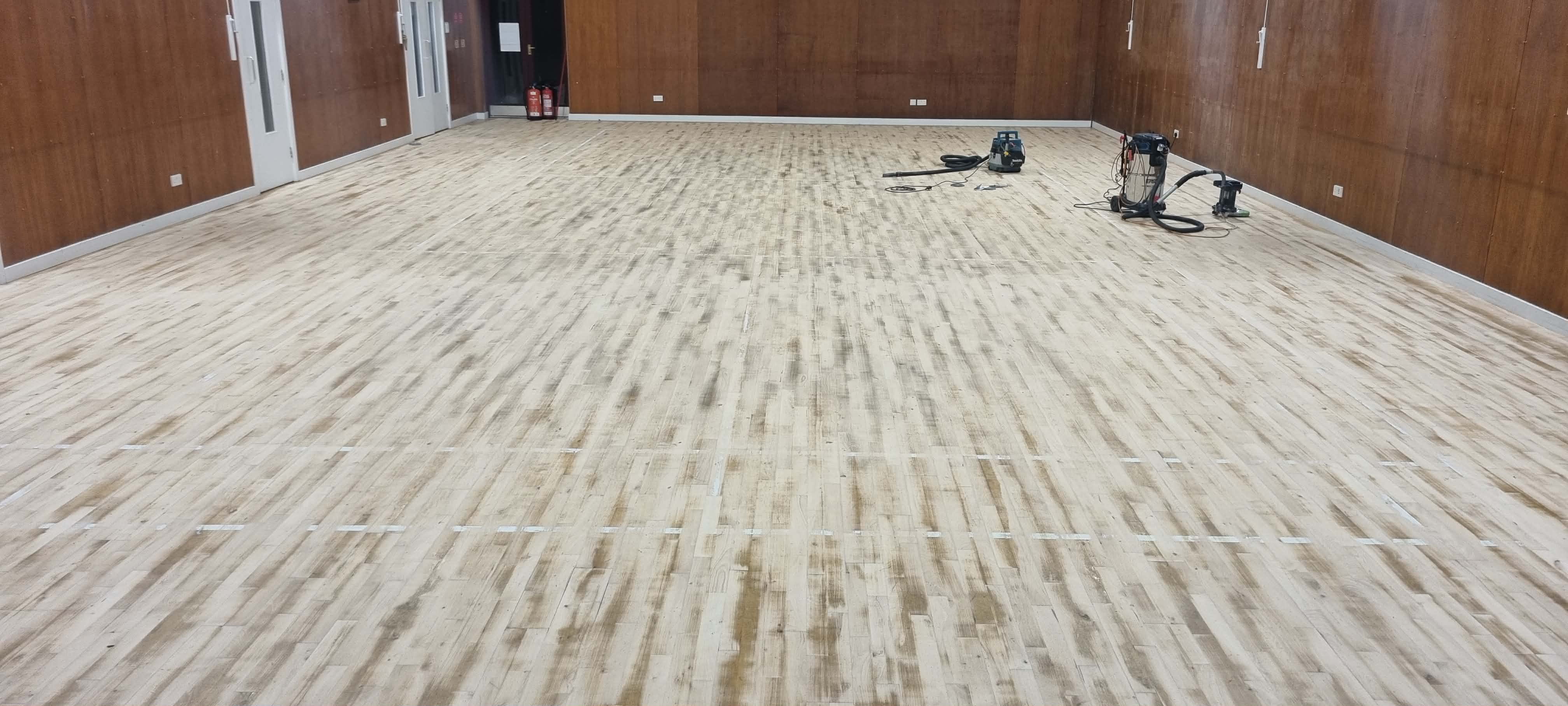 Gym floor renovation process